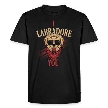 Labrador, Labrador Labrador retriever, - T-shirt Premium bio Homme - noir - Devant - Nico (187cm)