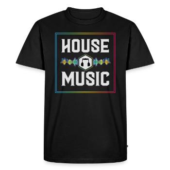 House music, House music Party, Rave, - T-shirt Premium bio Homme - noir - Devant - Nico (187cm)