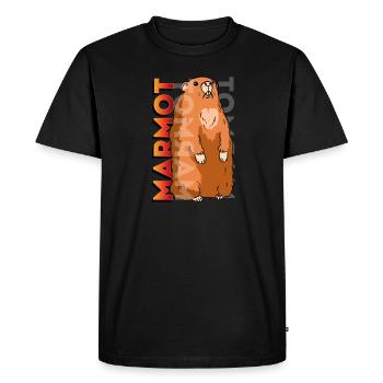 marmot, marmot groundhog, squirrel, - T-shirt Premium bio Homme - noir - Devant - Nico (187cm)