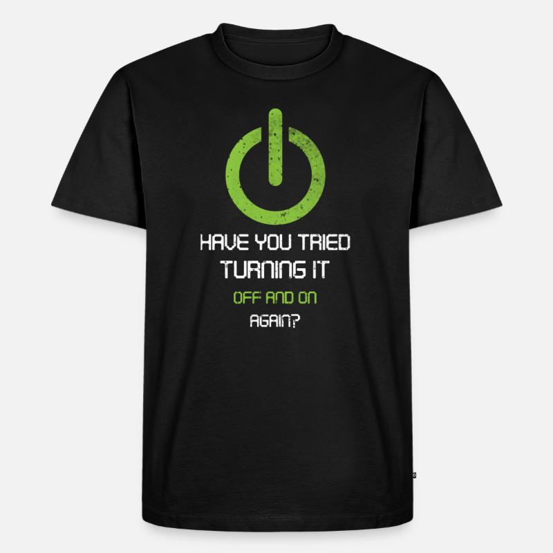 tech, tech desk, developer, - Männer Premium Bio T-Shirt - Schwarz