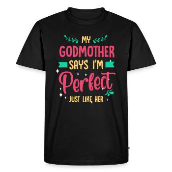 Le parrain de patin, la fille de la fille, - T-shirt Premium bio Homme - noir - Devant - Nico (187cm)