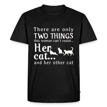 Her cat and her other cat - Men's Premium Organic T-Shirt - black - Front - Nico (187cm)