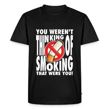 Not Smoking, Non-Smoker Uncool, Tobacco Shirt - Men's Premium Organic T-Shirt - black - Front - Nico (187cm)