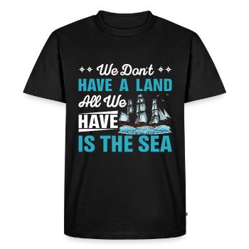 Voile de yacht qui dit drôle de voilier - T-shirt Premium bio Homme - noir - Devant - Nico (187cm)