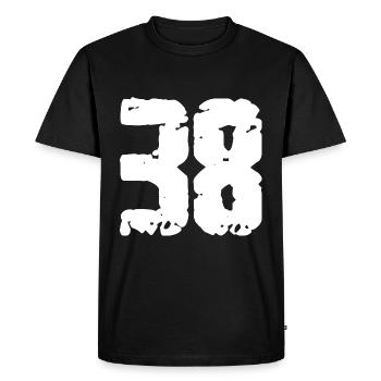 38 Nombre Vintage - T-shirt Premium bio Homme - noir - Devant - Nico (187cm)