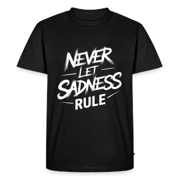 Ne laissez pas la tristesse régner l’emporter - T-shirt Premium bio Homme - noir - Devant - Nico (187cm)