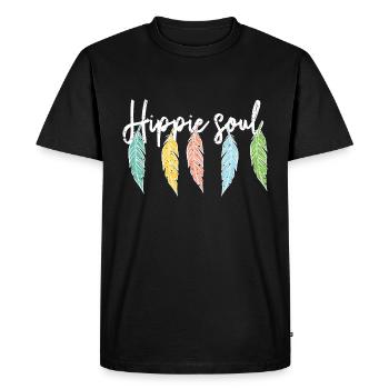 Mouvement Hippie Paix Fleur Pouvoir Paix - T-shirt Premium bio Homme - noir - Devant - Nico (187cm)