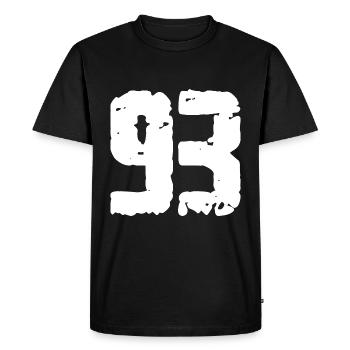 93 Nombre Vintage - T-shirt Premium bio Homme - noir - Devant - Nico (187cm)