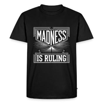 La folie règne sur le monde Motivation Espoir - T-shirt Premium bio Homme - noir - Devant - Nico (187cm)