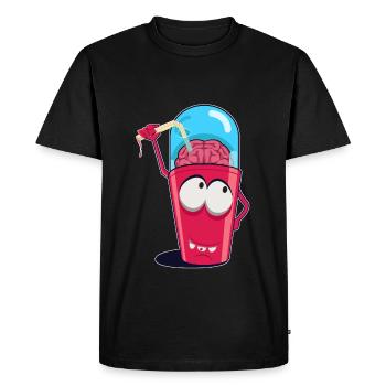 Brain Shake Doodle Art - Men's Premium Organic T-Shirt - black - Front - Nico (187cm)