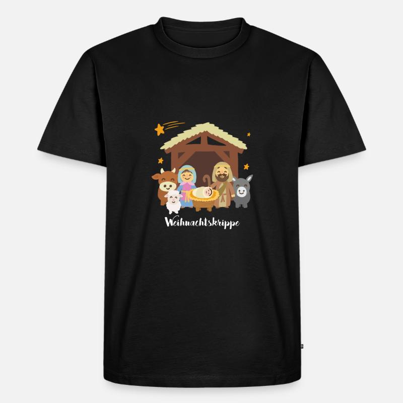 Weihnachtskrippe Süß ! - Männer Premium Bio T-Shirt - Schwarz
