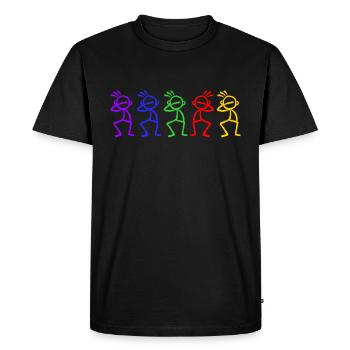 Tampon à 5 bâtons de couleur arc-en-ciel - T-shirt Premium bio Homme - noir - Devant - Nico (187cm)