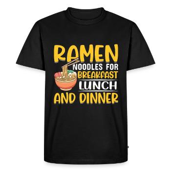 Nouilles ramen pour le petit-déjeuner, le déjeuner et - T-shirt Premium bio Homme - noir - Devant - Nico (187cm)