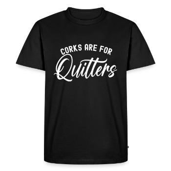 Les bouchons de liège sont pour les quitters drôles de boire du vin - T-shirt Premium bio Homme - noir - Devant - Nico (187cm)