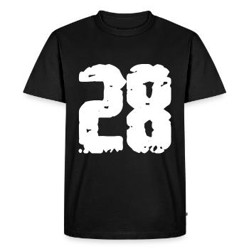 28 Nombre Vintage - T-shirt Premium bio Homme - noir - Devant - Nico (187cm)