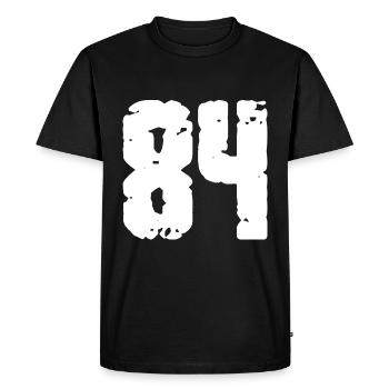 84 Number Vintage - Men's Premium Organic T-Shirt - black - Front - Nico (187cm)