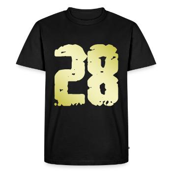 28 Nombre Vintage - T-shirt Premium bio Homme - noir - Devant - Nico (187cm)