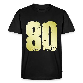 80 Number Vintage - Men's Premium Organic T-Shirt - black - Front - Nico (187cm)