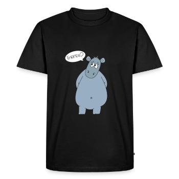 Amis Hippo Hippo Hippopotame Cadeau - T-shirt Premium bio Homme - noir - Devant - Nico (187cm)