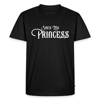 She’s my Princess Coéquipier - T-shirt Premium bio Homme - noir - Devant - Nico (187cm)
