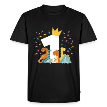 1st Baby Birthday - Men's Premium Organic T-Shirt - black - Front - Nico (187cm)