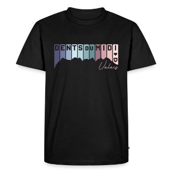 Dents du Midi Valais Valais I love Switzerland Flag - Men's Premium Organic T-Shirt - black - Front - Nico (187cm)