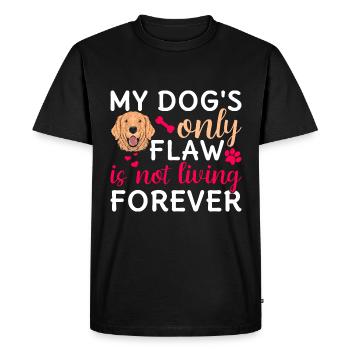 Golden Retriever Dog's Only Flaw Funny Graphics - Men's Premium Organic T-Shirt - black - Front - Nico (187cm)