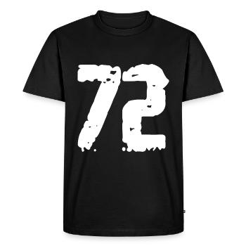 72 Nombre Vintage - T-shirt Premium bio Homme - noir - Devant - Nico (187cm)