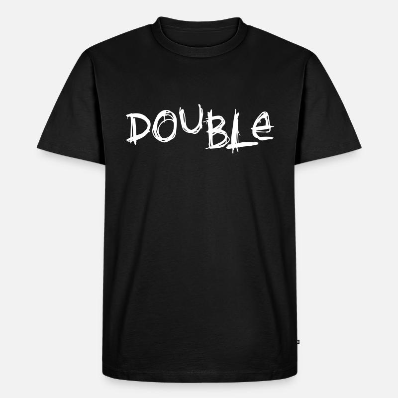 Double Trouble Partnerlook - Männer Premium Bio T-Shirt - Schwarz
