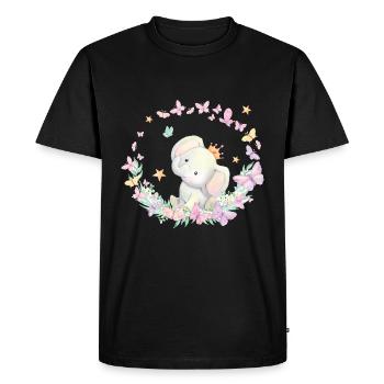 Doux éléphant bébé - T-shirt Premium bio Homme - noir - Devant - Nico (187cm)