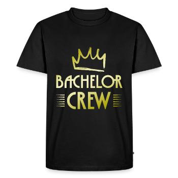 Bachelor Crew - Men's Premium Organic T-Shirt - black - Front - Nico (187cm)