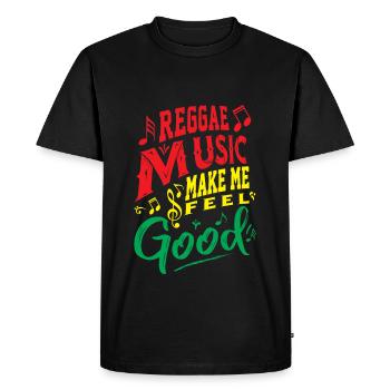 La musique reggae me fait me sentir bien - T-shirt Premium bio Homme - noir - Devant - Nico (187cm)