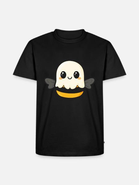 Bee Halloween Funny Ghost - Men's Premium Organic T-Shirt - black