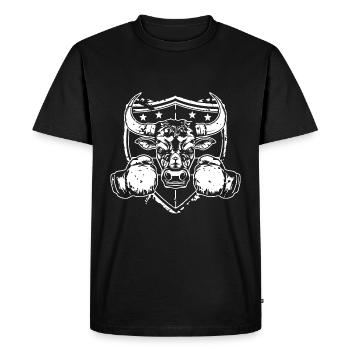 Bull Bull Boxer Boxe MMA - T-shirt Premium bio Homme - noir - Devant - Nico (187cm)