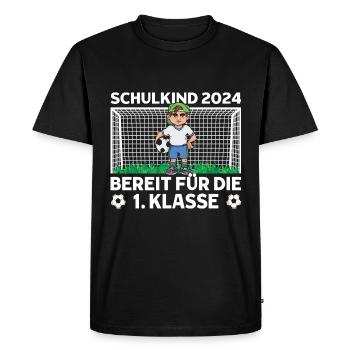 Schulkind 2024 Fußball Bereit 1.Klasse Einschulung - Männer Premium Bio T-Shirt - Schwarz - Vorne - Nico (187cm)