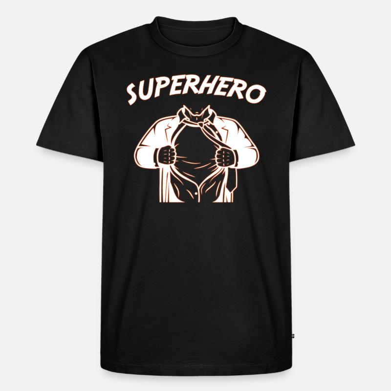 Superhero Kostüm Karneval Superheld - Männer Premium Bio T-Shirt - Schwarz