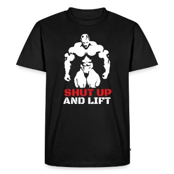 Bodybuilding Sport Krafttraining Fitness Geschenk - Männer Premium Bio T-Shirt - Schwarz - Vorne - Nico (187cm)
