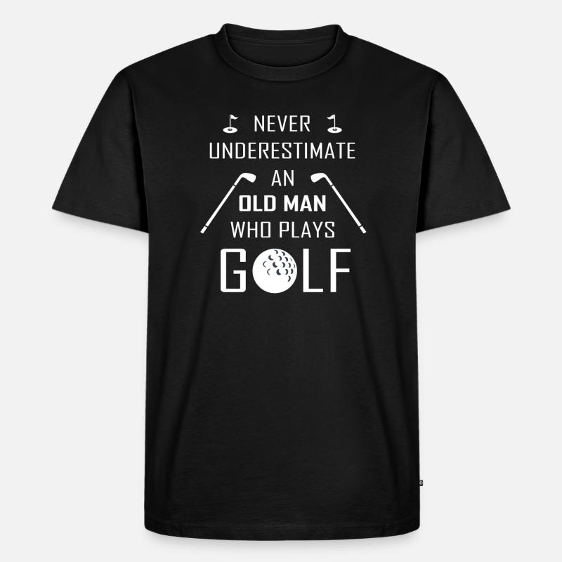 Golf alter mann - Männer Premium Bio T-Shirt - Schwarz