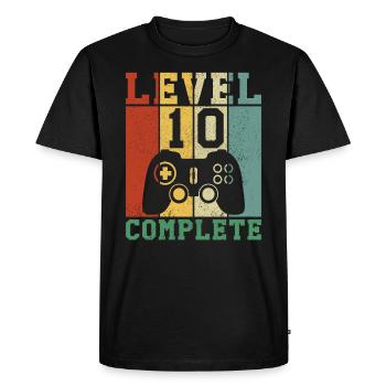 10 Birthday Level 10 complete - Men's Premium Organic T-Shirt - black - Front - Nico (187cm)