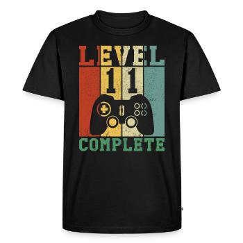 11 anniversaire Niveau 11 complete - T-shirt Premium bio Homme - noir - Devant - Nico (187cm)