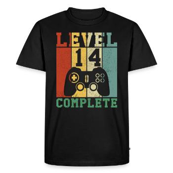 14 Birthday Level 14 complete - Men's Premium Organic T-Shirt - black - Front - Nico (187cm)