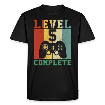 5 Birthday Level 5 complete - Men's Premium Organic T-Shirt - black - Front - Nico (187cm)