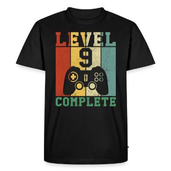 9 Birthday Level 9 complete - Men's Premium Organic T-Shirt - black - Front - Nico (187cm)