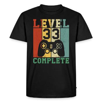 33 Birthday Level 33 complete - Men's Premium Organic T-Shirt - black - Front - Nico (187cm)