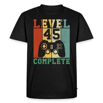 45 Birthday Level 45 complete - Men's Premium Organic T-Shirt - black - Front - Nico (187cm)