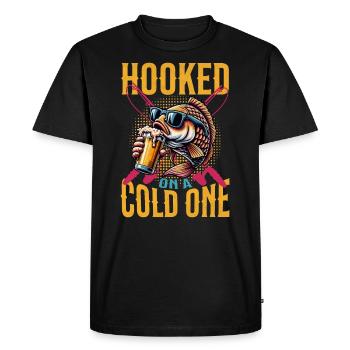 Accro à un froid Pêche amusante - T-shirt Premium bio Homme - noir - Devant - Nico (187cm)