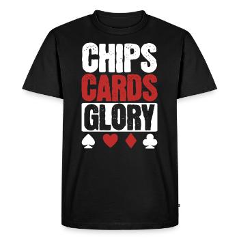 Chips, Cards, Glory Poker Lover - Men's Premium Organic T-Shirt - black - Front - Nico (187cm)