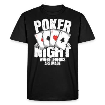Soirée poker où l’on fait des légendes - T-shirt Premium bio Homme - noir - Devant - Nico (187cm)