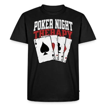 Jeu de cartes Poker Night Therapy - T-shirt Premium bio Homme - noir - Devant - Nico (187cm)