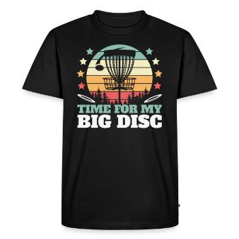 Time for My Big Disc Retro Disc Golf - Men's Premium Organic T-Shirt - black - Front - Nico (187cm)